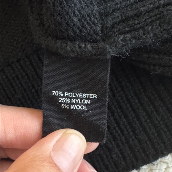 Marled Black Cardigan With Gold Flower Buttons - Picture 3 of 4